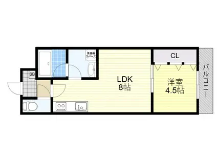 LAULEATOYONAKA(1LDK/2階)の間取り写真
