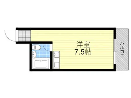 メゾンユタカⅢ(ワンルーム/4階)の間取り写真