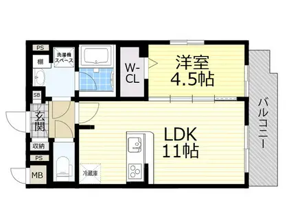 グランディールSUEHIRO(1LDK/2階)の間取り写真