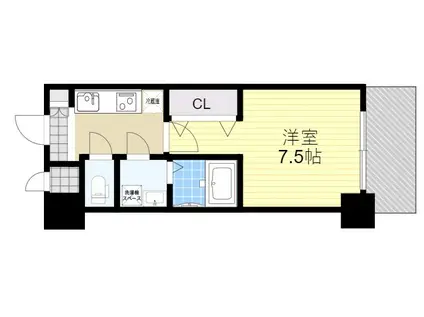 S-RESIDENCE江坂ALEGRIA(1K/3階)の間取り写真