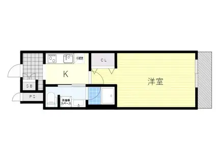 エルプレイス江坂Ⅱ(1K/7階)の間取り写真