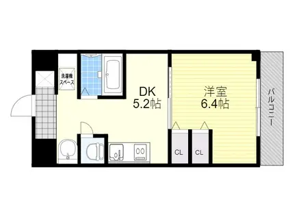 第6関根マンション(1DK/2階)の間取り写真