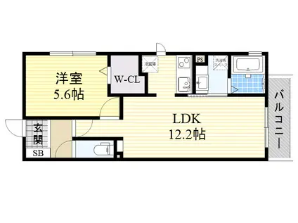 メゾンサフィール(1LDK/1階)の間取り写真