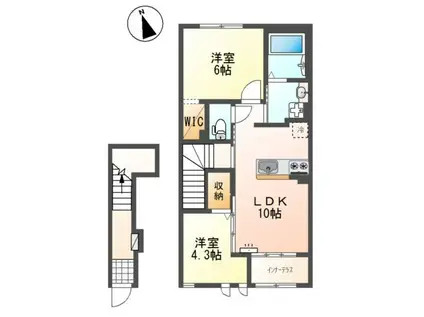 ラ・グランディール(2LDK/2階)の間取り写真