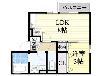 サニーコート(1LDK/1階)の間取り写真