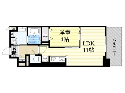 江坂 和(1LDK/6階)の間取り写真