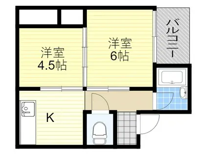 ふじマンション(2K/2階)の間取り写真