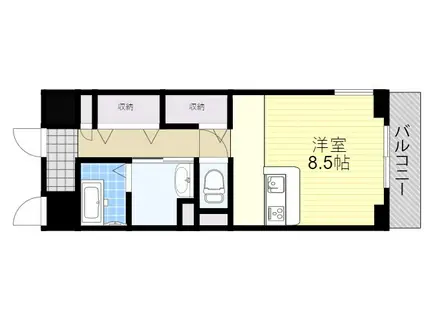 ビスタ江坂東(ワンルーム/4階)の間取り写真