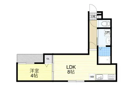 ALEGRIA豊津(1LDK/3階)の間取り写真
