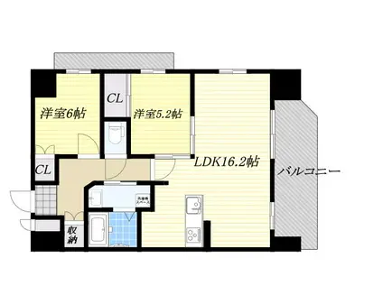サクラリアヨシナガ(2LDK/5階)の間取り写真