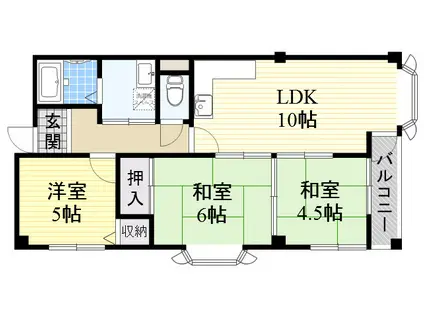 ネオハイツ大貫(3LDK/2階)の間取り写真