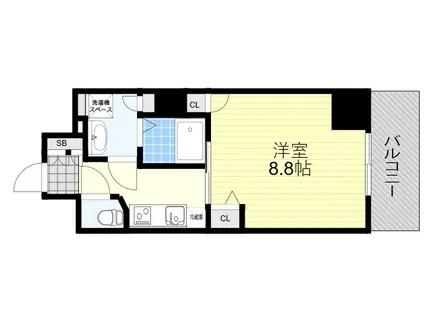 TOPAZ江坂(1K/8階)の間取り写真