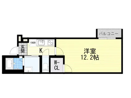フジパレス内本町3番館(1K/2階)の間取り写真
