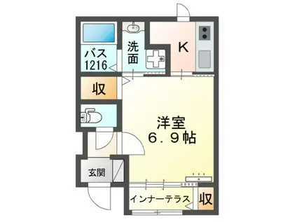 PLACIDE (1K/1階)の間取り写真