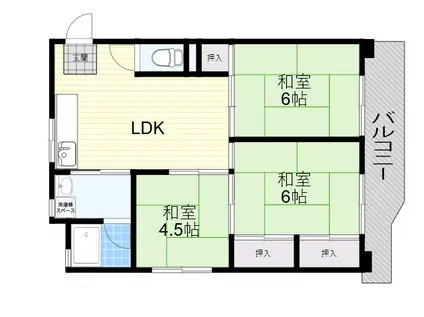 藤白台D33(3DK/5階)の間取り写真