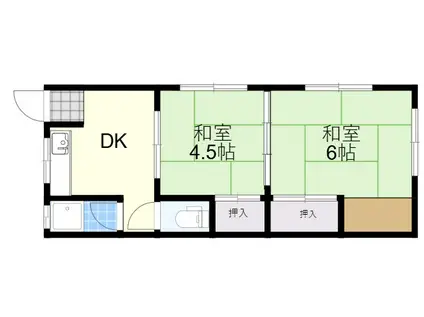 水野荘(2DK/2階)の間取り写真