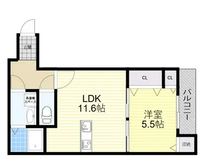 アークハイム吹田山手(1LDK/1階)の間取り写真
