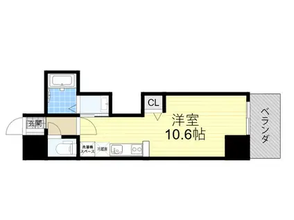 ONLYONE栄本町(ワンルーム/8階)の間取り写真