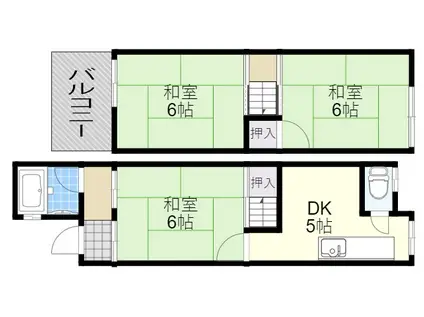 豊南町西　貸テラスハウス(3DK)の間取り写真