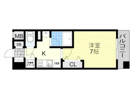 アーデン江坂(1K/8階)の間取り写真