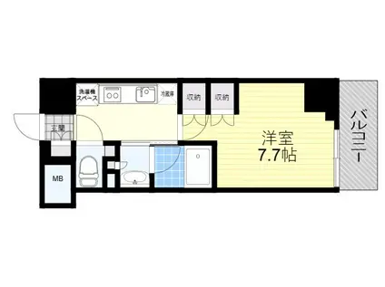 ザ・パークハビオ江坂公園(1K/3階)の間取り写真