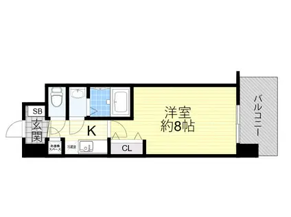 セレニテ江坂ミラク(1K/6階)の間取り写真