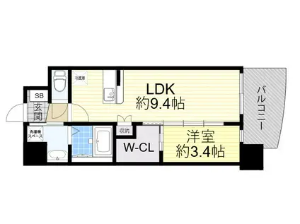 セレニテ江坂ミラク(1LDK/10階)の間取り写真