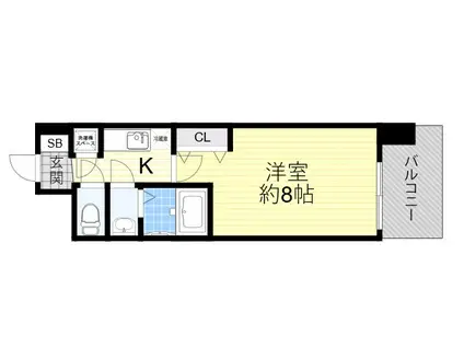 セレニテ江坂ミラク(1K/4階)の間取り写真