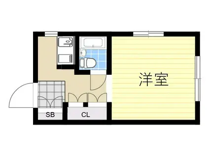 ワールドハーモニー(1K/1階)の間取り写真