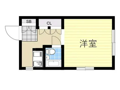 ワールドハーモニー(1K/2階)の間取り写真