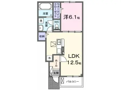 AIWA しばはら(1LDK/1階)の間取り写真