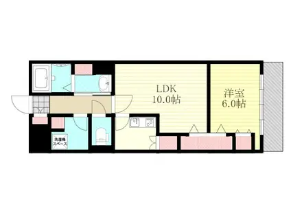プリンスコート新高(1LDK/2階)の間取り写真