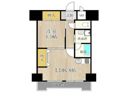 パークモダン新大阪(1LDK/6階)の間取り写真