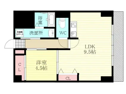 パークモダン新大阪(1LDK/6階)の間取り写真