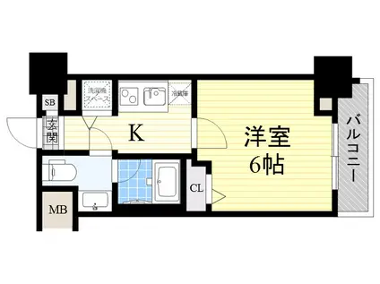 セイワパレス東三国駅前(1K/8階)の間取り写真