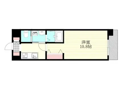 REーBE東三国(1K/10階)の間取り写真