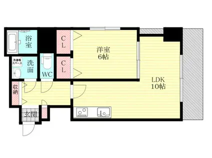 CITY SPIRE十三東(1LDK/6階)の間取り写真