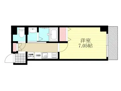 LUCIR西三国(1K/1階)の間取り写真