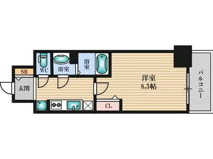 PHOENIX新大阪(1K/9階)の間取り写真