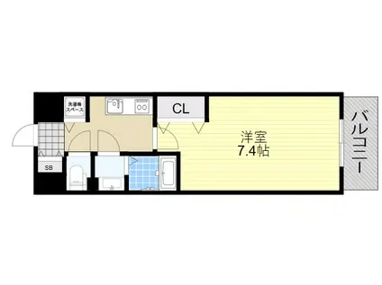 ラグゼ十三(1K/8階)の間取り写真