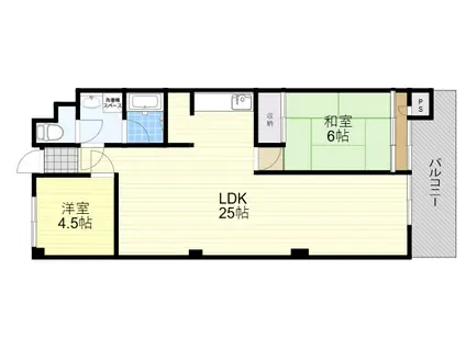 千里山グランドハイツ(2LDK/3階)の間取り写真
