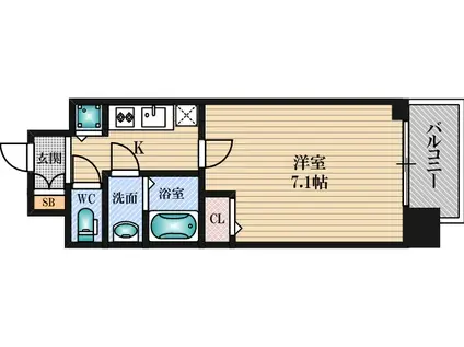 LA DOUCEUR新大阪(1K/9階)の間取り写真