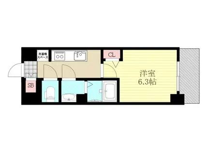 プレサンスブルーム東三国(1K/6階)の間取り写真