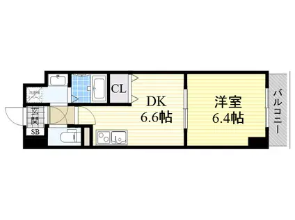 GRAMERCY JUSO-HIGASHI 3RD(1DK/10階)の間取り写真