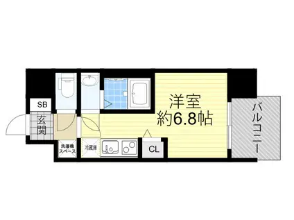 セレニテ十三ミラク(ワンルーム/11階)の間取り写真