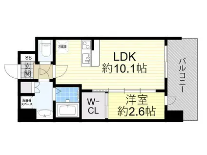 セレニテ十三ミラク(1LDK/13階)の間取り写真