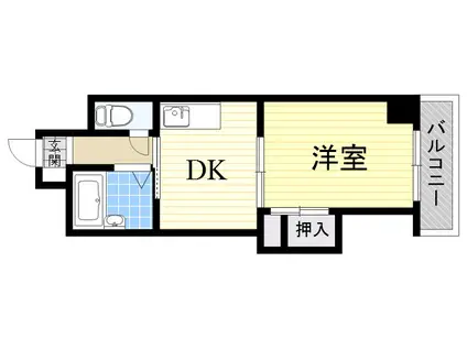 上新庄グランドハイツ北(1DK/2階)の間取り写真