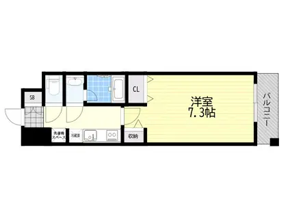 セレッソコート リバーサイドOSAKA(1K/11階)の間取り写真