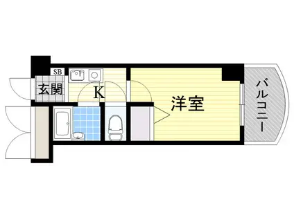 ノルデンハイム豊里(1K/2階)の間取り写真