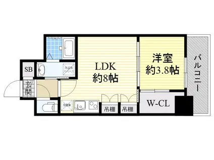 セレニテ新大阪カルム(1LDK/10階)の間取り写真